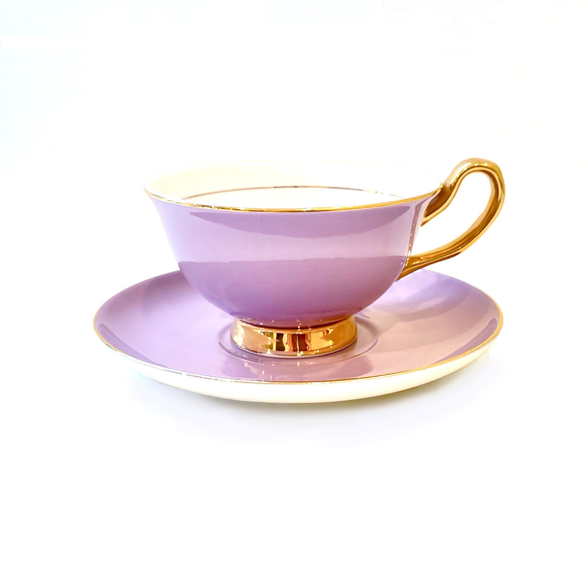 Lavender Teacup and Saucer