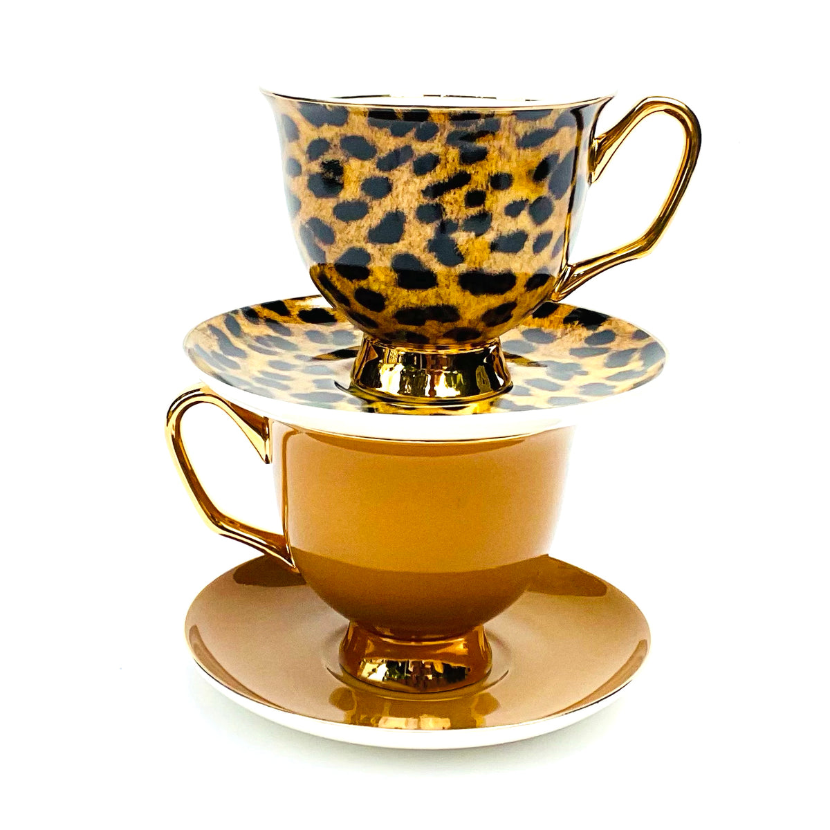 XL Leopard Print Teacup and Saucer