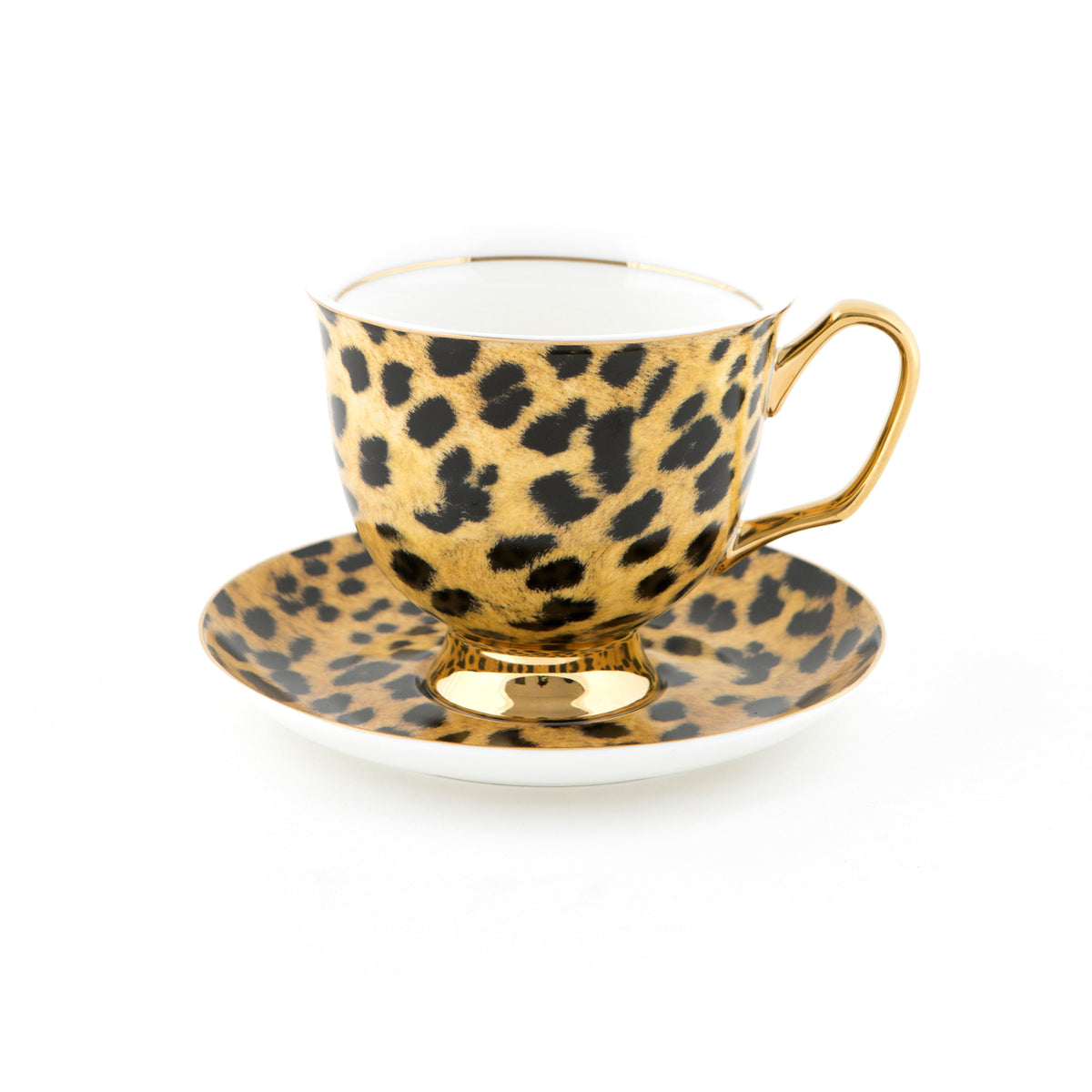 XL Leopard Print Teacup and Saucer