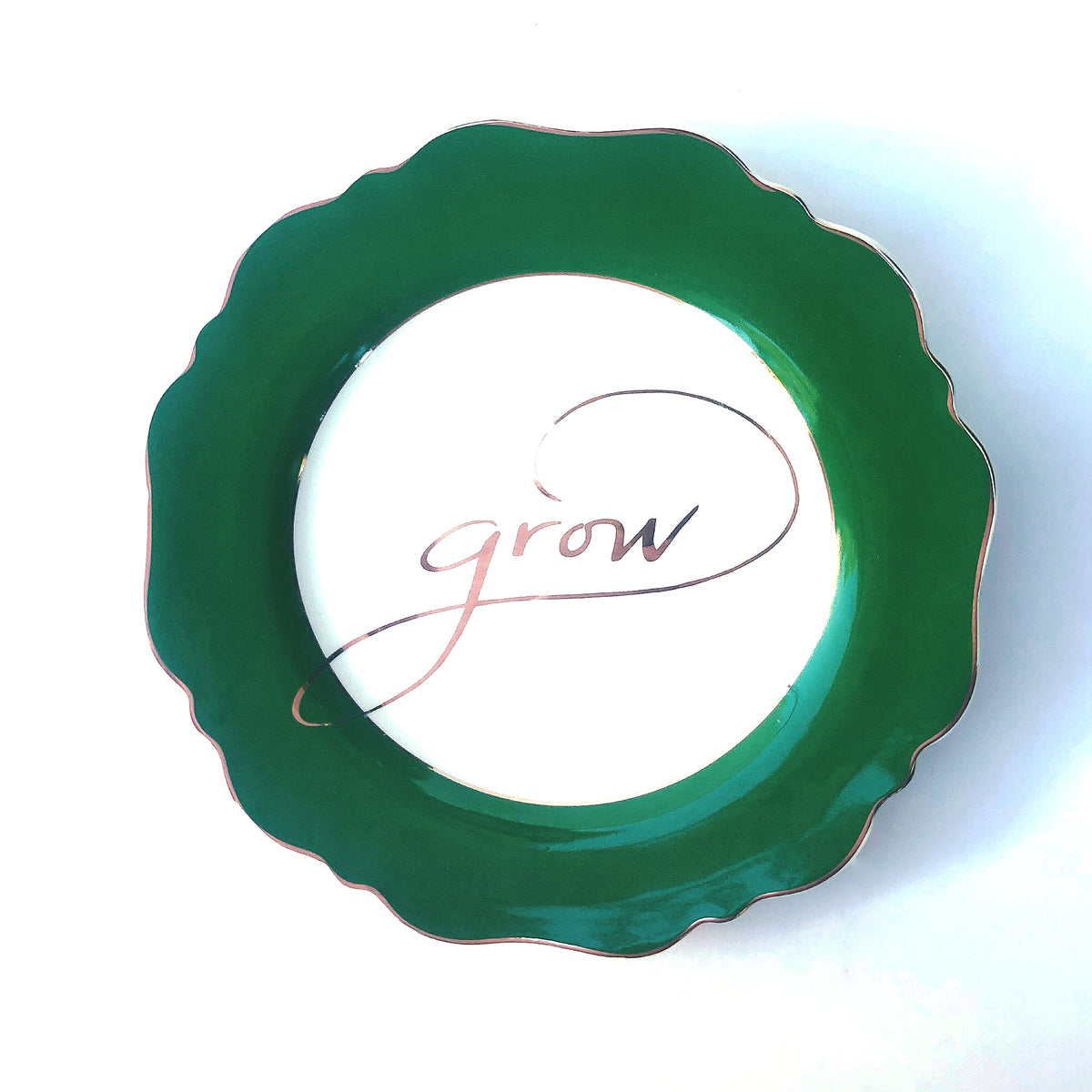 Green ‘Grow’ Side Plate