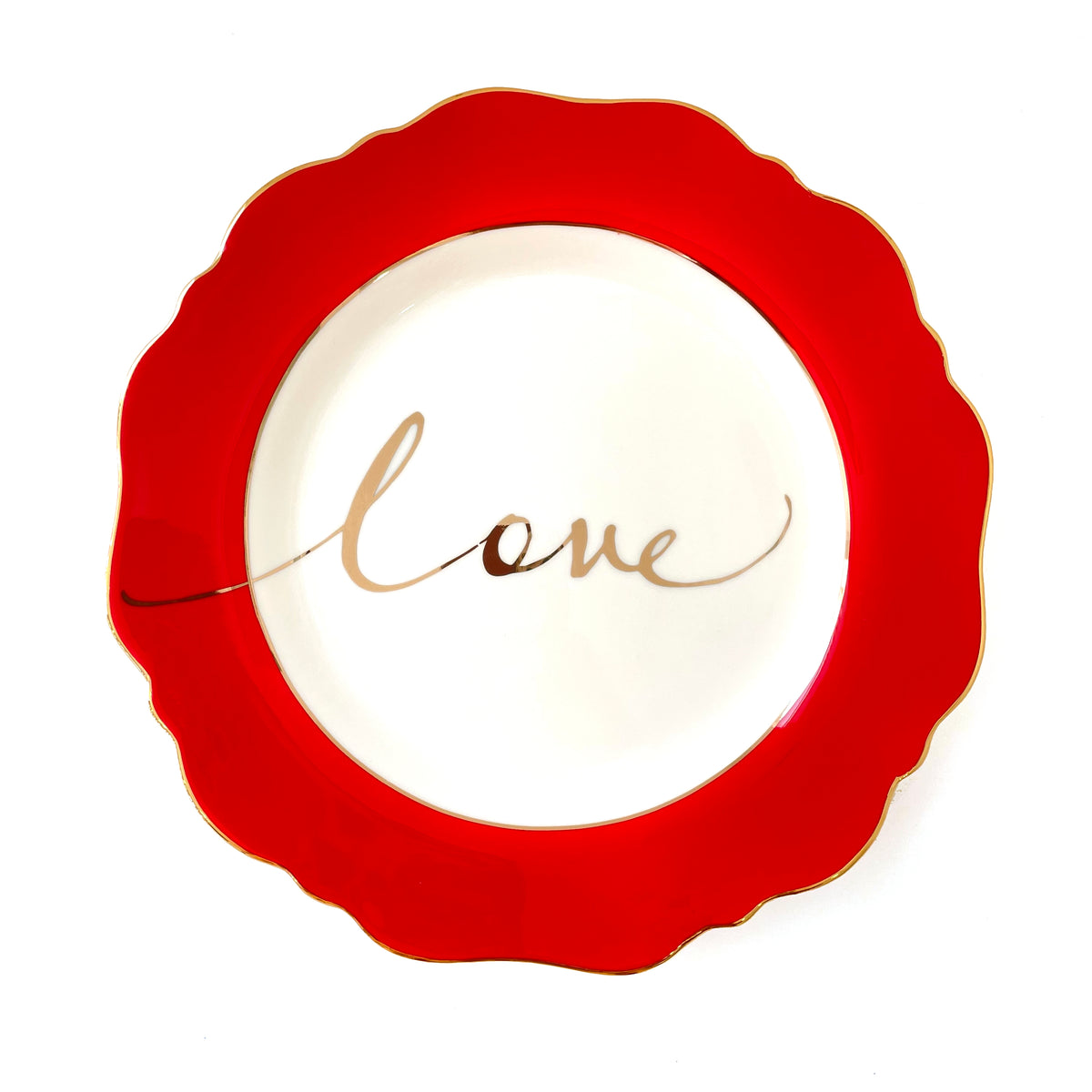 Red &#39;Love&#39; Side Plate