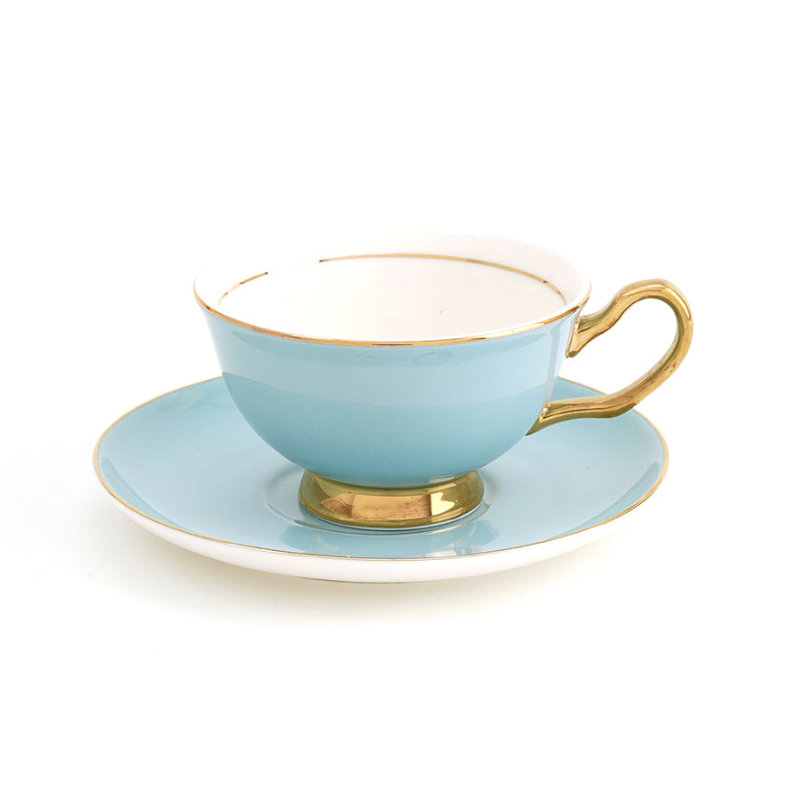 Pale Blue Teacup and Saucer