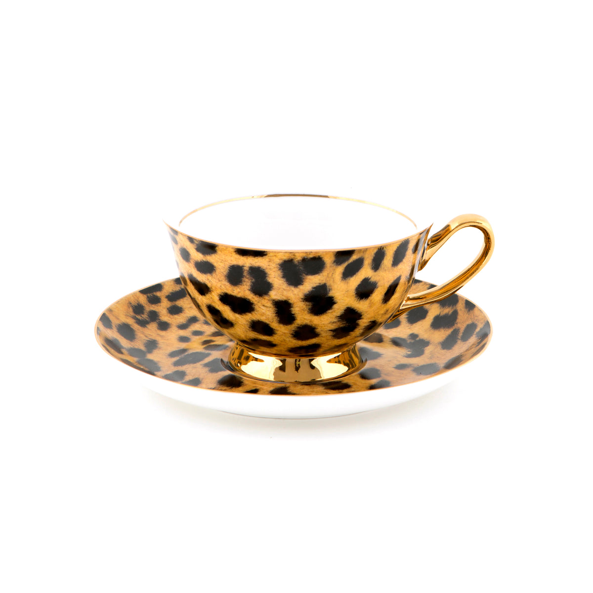 Leopard Print Teacup and Saucer