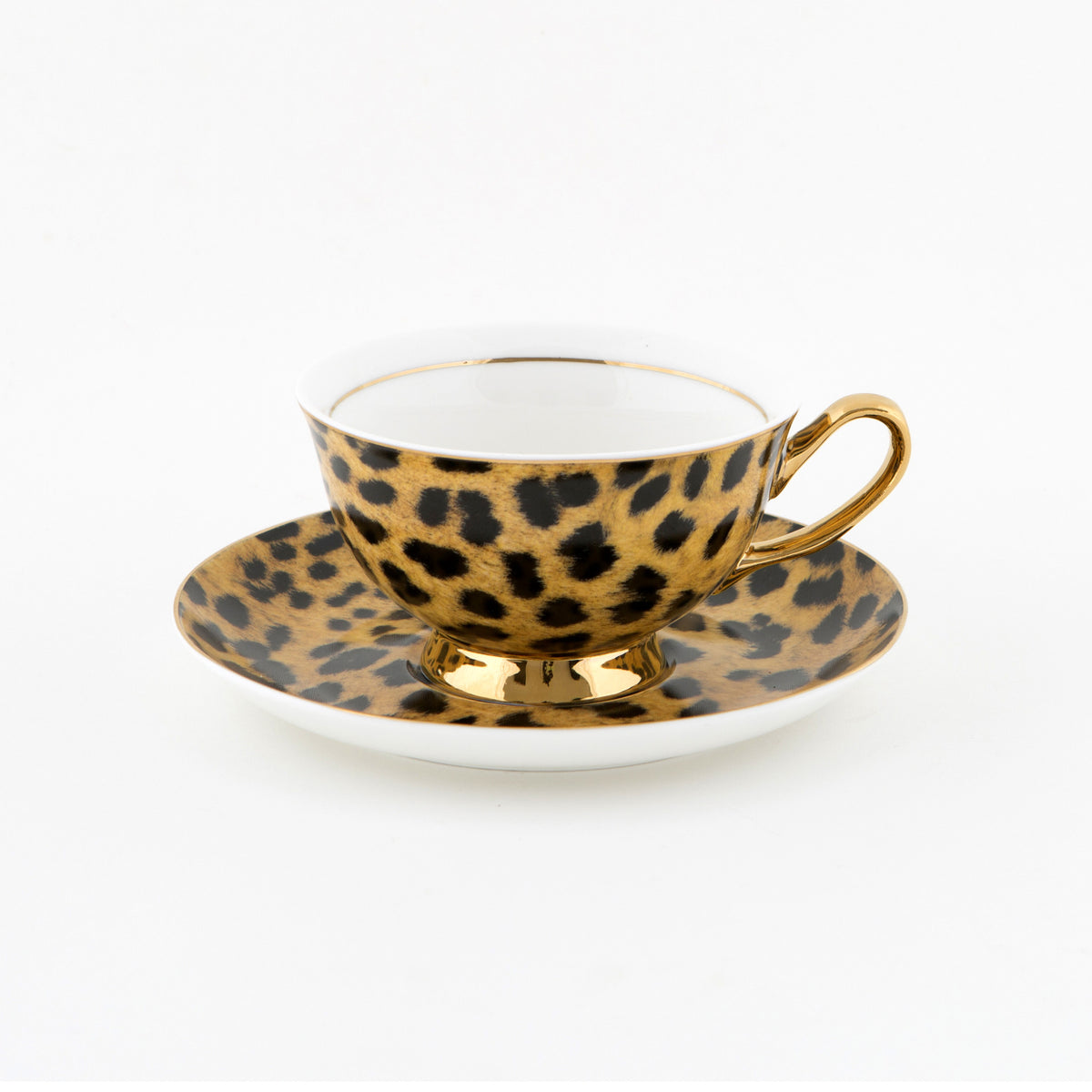 Leopard Print Teacup and Saucer