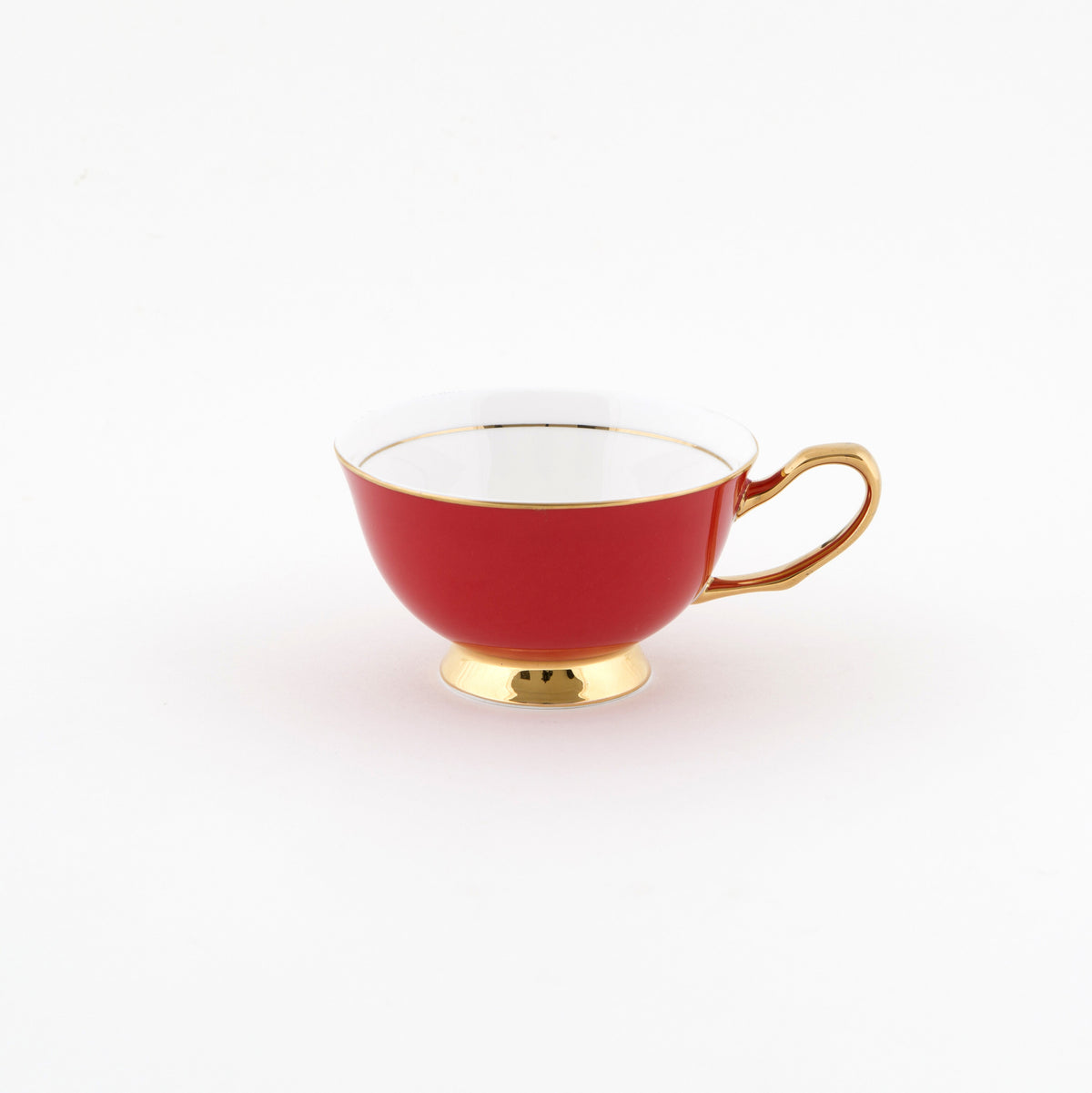 Red Teacup and Saucer