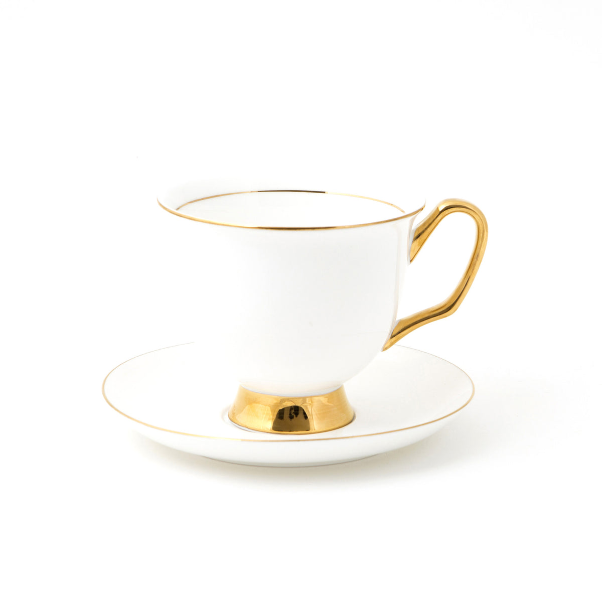 XL White Teacup and Saucer