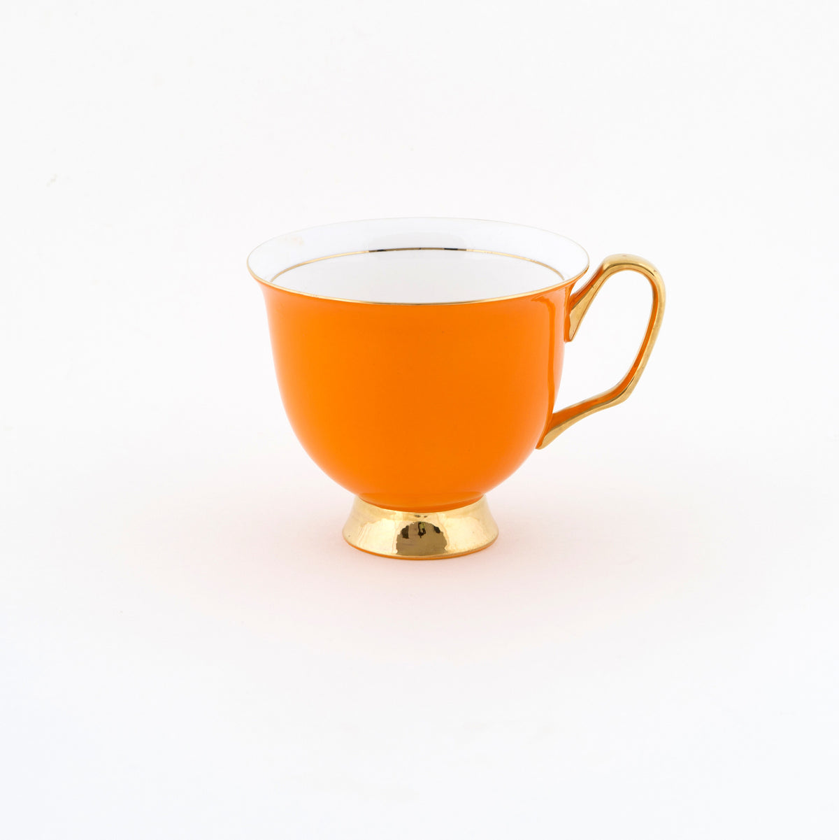 XL Orange Teacup and Saucer