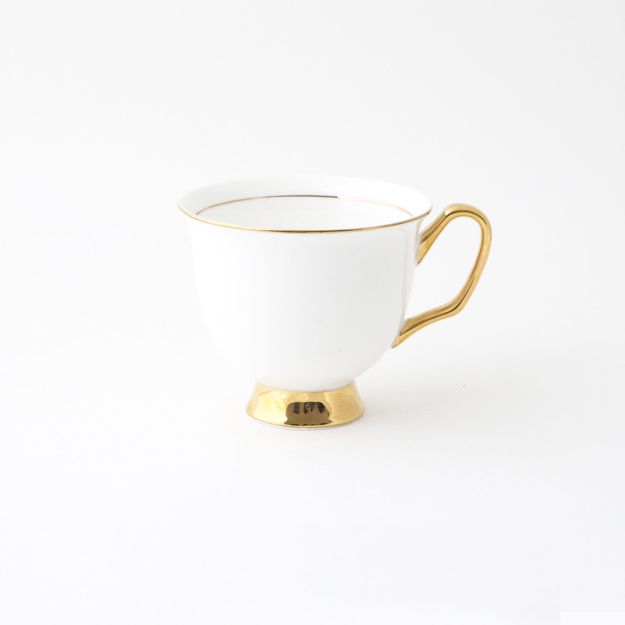 XL White Teacup and Saucer - LyndalT